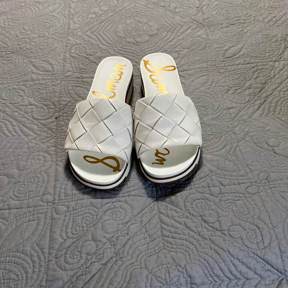 Worn once Sam Edelman white/cream slides